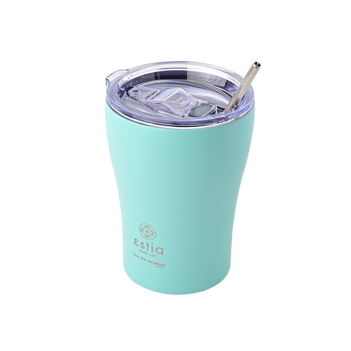 Ανοξείδωτο Θερμός - Κούπα Coffee Mug Με Καλαμάκι 350ml Save the Aegean Bermuda Green Estia Ανοξείδωτο Θερμός - Κούπα Coffee Mug Με Καλαμάκι 350ml Save the Aegean Bermuda Green Estia