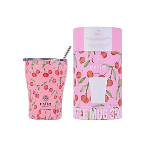 Ανοξείδωτο Θερμός - Κούπα Coffee Mug Με Καλαμάκι 350ml Save the Aegean Cherry Rose Estia