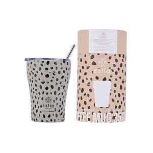Ανοξείδωτο Θερμός - Κούπα Coffee Mug Με Καλαμάκι 350ml Save the Aegean Leopard Taupe Estia