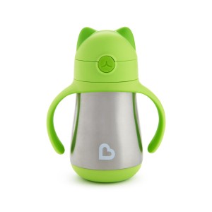 Ανοξείδωτο Θερμό Με Καλαμάκι Cool Cat Green Munchkin