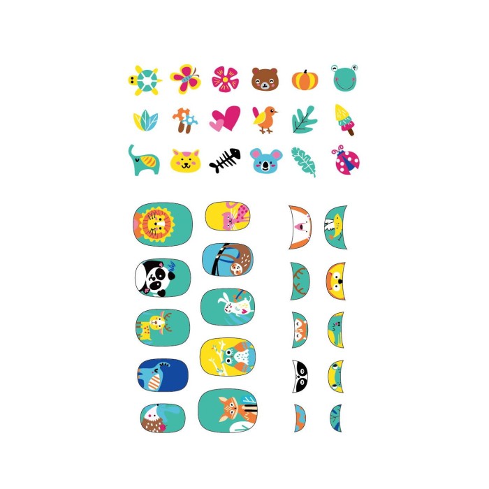 Avenir Παιδικά Αυτοκόλλητα Νυχιών Animals Glitter 54τμχ