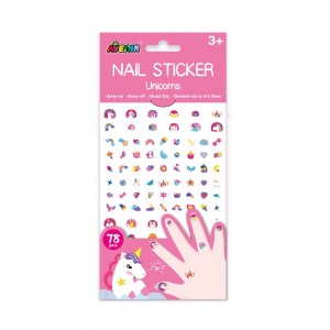 Avenir Παιδικά Αυτοκόλλητα Νυχιών Unicorns 78τμχ