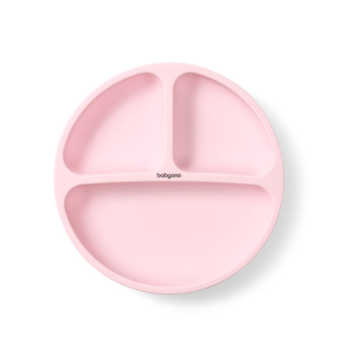 BabyOno: Πιάτο Σιλικόνης Με Βεντούζες Και Χωρίσματα- Ροζ BabyOno: Πιάτο Σιλικόνης Με Βεντούζες Και Χωρίσματα- Ροζ