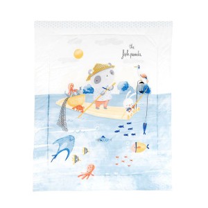 Βαμβακερή κουβέρτα ranforce 90/110cm The Fish Panda Kikka Boo