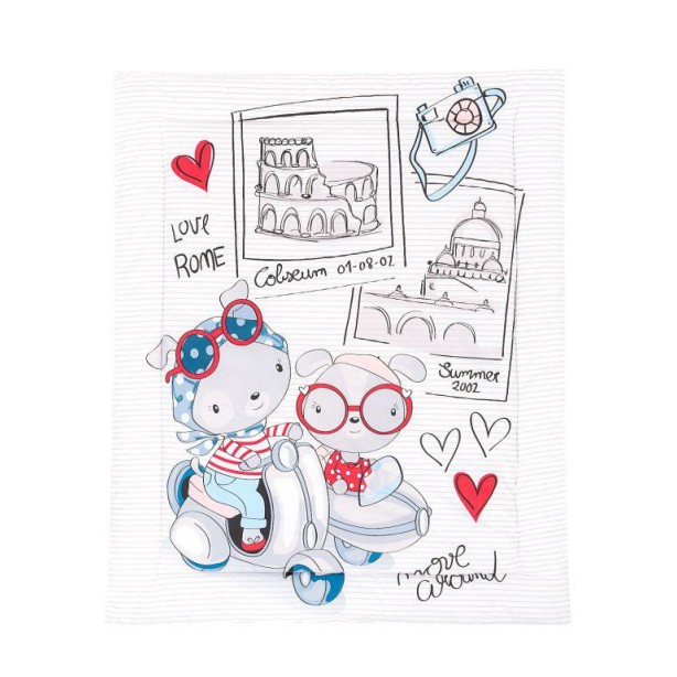 Βαμβακερή κουβέρτα ranforce 90/110cm Love Rome Kikka Boo