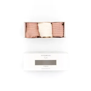 Bamboom 3 Τμχ σε Κουτί Δώρου Χειμερινές Κάλτσες Nude Pink 3-6μηνών