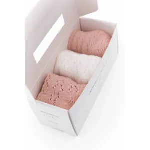 Bamboom 3 Τμχ Σε Κουτί Δώρου Διάτρητες Κάλτσες Για Κοριτσάκι Pink 6-12μηνών