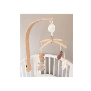 Bamboom Κρεμαστό Ξύλινο Μουσικό Περιστρεφόμενο Με Πλεκτά Παιχνίδια Από Bamboo Animal Friends