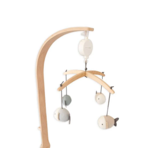 Bamboom Κρεμαστό Ξύλινο Μουσικό Περιστρεφόμενο Με Πλεκτά Παιχνίδια Από Bamboo Fish Blue