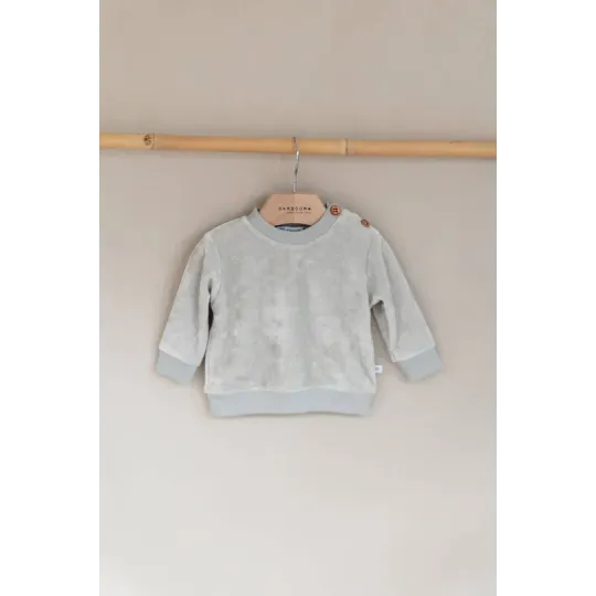 Bamboom Μακρυμάνικο βελούδινο πουλόβερ - Ice Grey 9-12 μηνών Bamboom Μακρυμάνικο βελούδινο πουλόβερ - Ice Grey 9-12 μηνών