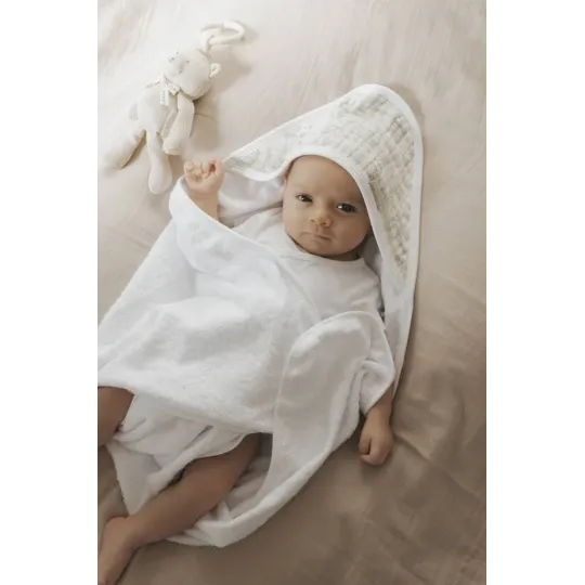 Bamboom Πετσέτα με κουκούλα Και  Γάντι BOOMY'S WORLD OYSTER GREY