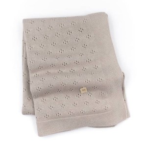 Bamboom Πλεκτή Κουβέρτα Ανοιχτής Πλέξης Cammello