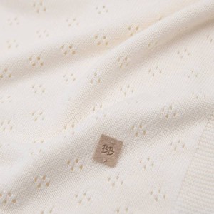 Bamboom Πλεκτή Κουβέρτα Ανοιχτής Πλέξης Λευκό 