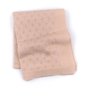 Bamboom Πλεκτή Κουβέρτα Ανοιχτής Πλέξης Rosa