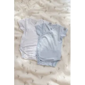 Bamboom Βρεφικά Κορμάκια Κοντομάνικα 2τμχ Light Blue 3μηνών