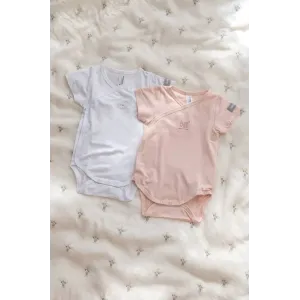 Bamboom Βρεφικά Κορμάκια Κοντομάνικα 2τμχ Pink 3μηνών