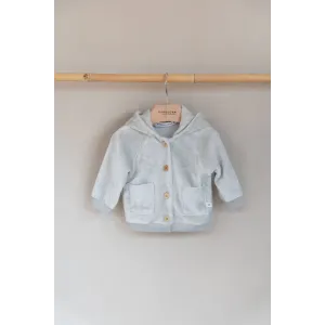 Bamboom Βρεφική Βελούδινη Ζακέτα Με Αυτιά Ice Gray 9-12μηνών