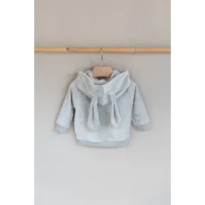 Bamboom Βρεφική Βελούδινη Ζακέτα Με Αυτιά Ice Gray 9-12μηνών