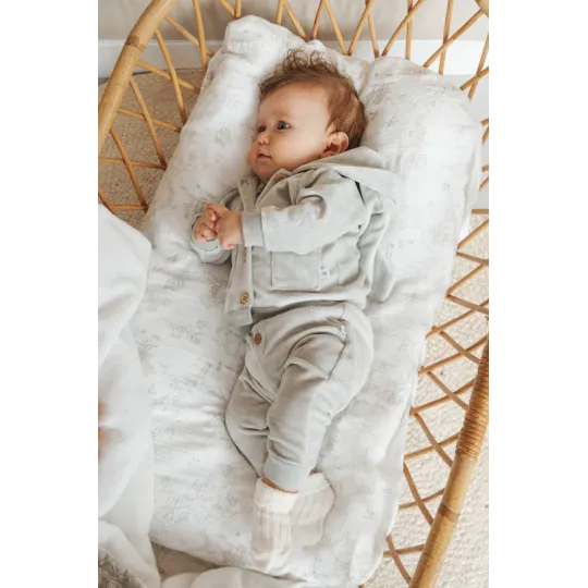 Bamboom Βρεφική Βελούδινη Ζακέτα Με Αυτιά Ice Gray 9-12μηνών
