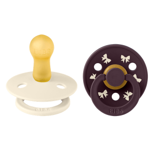 BIBS Colour Σετ Πιπίλες 2τμχ – Ivory/Plum Mix Στρόγγυλη No2 BIBS Colour Σετ Πιπίλες 2τμχ – Ivory/Plum Mix Στρόγγυλη No2