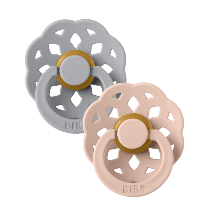 BIBS Πιπίλες Boheme Round Καουτσούκ 2τμχ Cloud / Blush No2 BIBS Πιπίλες Boheme Round Καουτσούκ 2τμχ Cloud / Blush No2