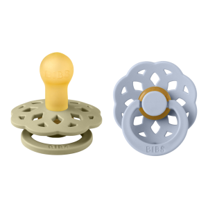 BIBS Πιπίλες Boheme Round Καουτσούκ 2τμχ Khaki / Dusty Blue No1