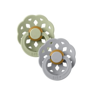 BIBS Πιπίλες Boheme Round Καουτσούκ 2τμχ Sage/ Cloud No2