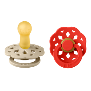 BIBS Πιπίλες Boheme Round Καουτσούκ 2τμχ Vanilla/Candy Apple No1