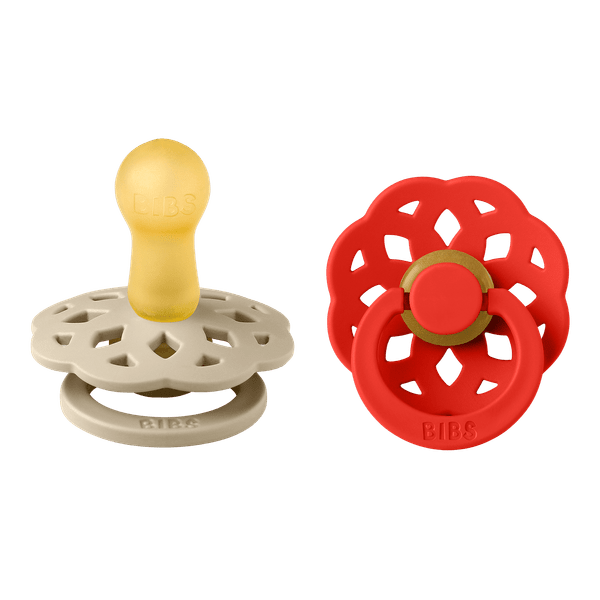 BIBS Πιπίλες Boheme Round Καουτσούκ 2τμχ Vanilla/Candy Apple No2