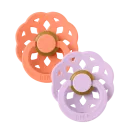 BIBS Πιπίλες Boheme Round Καουτσούκ 2τμχ Papaya / Violet Sky No1