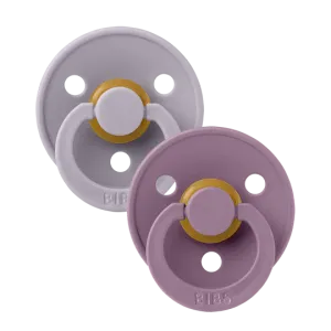 BIBS Πιπίλες Colour Round Καουτσούκ 2τμχ Fossil Grey / Mauve No1 BIBS Πιπίλες Colour Round Καουτσούκ 2τμχ Fossil Grey / Mauve No1