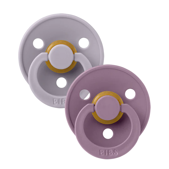 BIBS Πιπίλες Colour Round Καουτσούκ 2τμχ Fossil Grey / Mauve No1