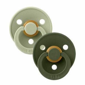 BIBS Πιπίλες Colour Round Καουτσούκ 2τμχ Sage / Green No1 BIBS Πιπίλες Colour Round Καουτσούκ 2τμχ Sage / Green No1