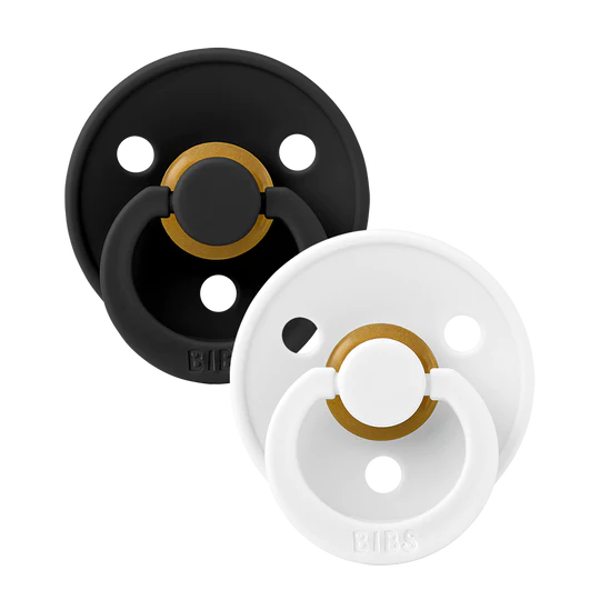 BIBS Πιπίλες Colour Round Καουτσούκ 2τμχ Black / White No1