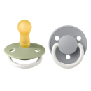 BIBS Πιπίλες Colour Round Καουτσούκ 2τμχ Sage/Cloud Glow No2 BIBS Πιπίλες Colour Round Καουτσούκ 2τμχ Sage/Cloud Glow No2