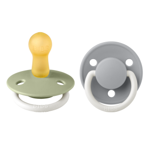 BIBS Πιπίλες Colour Round Καουτσούκ 2τμχ Sage/Cloud Glow No1