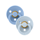 BIBS Πιπίλες Colour Round Καουτσούκ 2τμχ Sky Blue/Baby Blue No2
