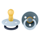 BIBS Πιπίλες Colour Round Latex Fusion Baby Blue/Petrol No2