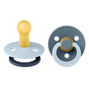 BIBS Πιπίλες Colour Round Latex Fusion Baby Blue/Petrol No2