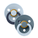 BIBS Πιπίλες Colour Round Latex Fusion Baby Blue/Petrol No2