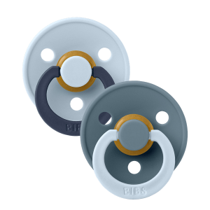 BIBS Πιπίλες Colour Round Latex Fusion Baby Blue/Petrol No2 BIBS Πιπίλες Colour Round Latex Fusion Baby Blue/Petrol No2