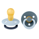 BIBS Πιπίλες Colour Round Latex Fusion Baby Blue/Petrol No3