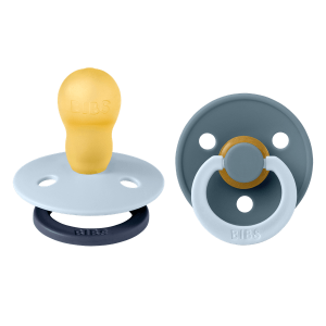 BIBS Πιπίλες Colour Round Latex Fusion Baby Blue/Petrol No3