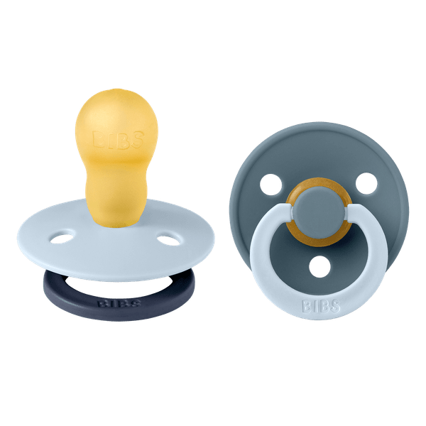 BIBS Πιπίλες Colour Round Latex Fusion Baby Blue/Petrol No3