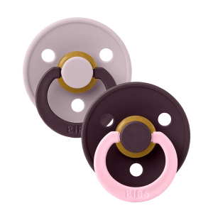 BIBS Πιπίλες Colour Round Latex Fusion Dusky Lilac/Plum No2 BIBS Πιπίλες Colour Round Latex Fusion Dusky Lilac/Plum No2