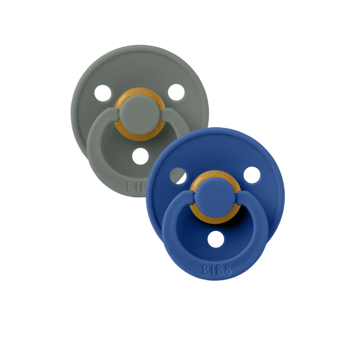 Bibs Πιπίλες Colour Round Latex No1 Pine/Cornflower