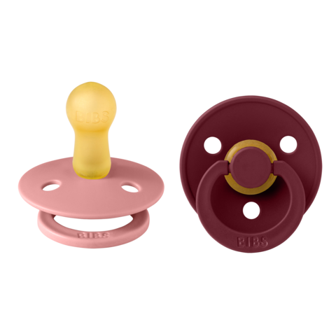 Bibs Πιπίλες Colour Round Latex No2 Dusty Pink/Elderberry
