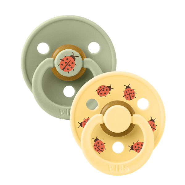 BIBS  Studio Collection Σετ Πιπίλες 2τμχ – Ladybug/Sage Mix Στρόγγυλη No2