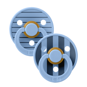 BIBS  Studio Collection Σετ Πιπίλες 2τμχ  Pin Sky Blue Mix Στρόγγυλη No1