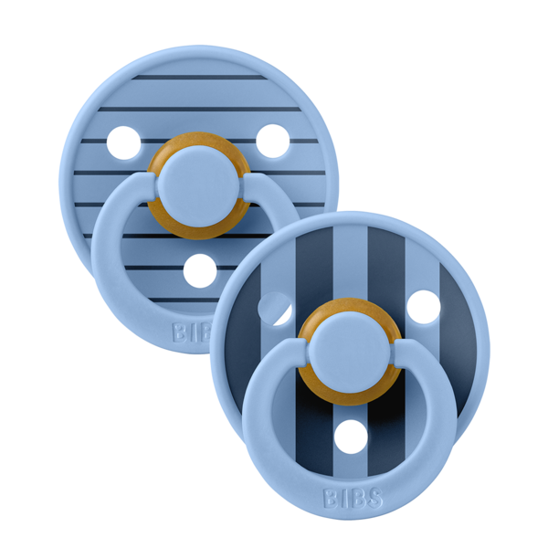 BIBS  Studio Collection Σετ Πιπίλες 2τμχ  Pin Sky Blue Mix Στρόγγυλη No1